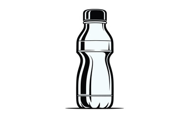 Vectorized water bottle for print, Decoration, sketch, wallpaper