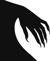 Black Claw Silhouette on White Background