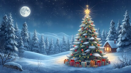 christmas tree in the night