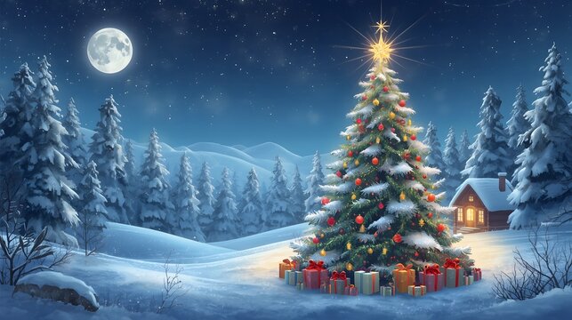 christmas tree in the night
