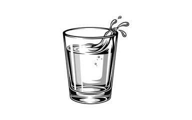 Vectorized water bottle for print, Decoration, sketch, wallpaper