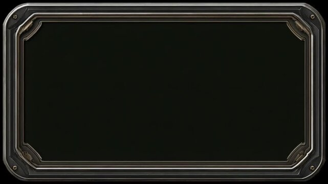 Elegant rectangular dark green blank metallic frame design