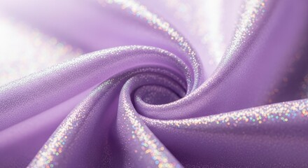 Close up of shiny purple fabric with swirl pattern