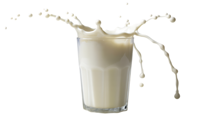 Milk splash in glass slow motion