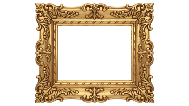 luxurious baroque style golden  picture frame