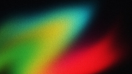 Blue magenta pink red orange purple black colors on dark grainy gradient background, abstract noise texture backdrop poster banner cover design