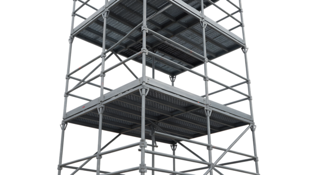 A tall steel bridge stands