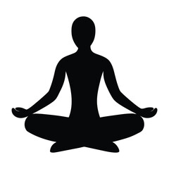 Silhouette of Person Meditating Cross Legged
