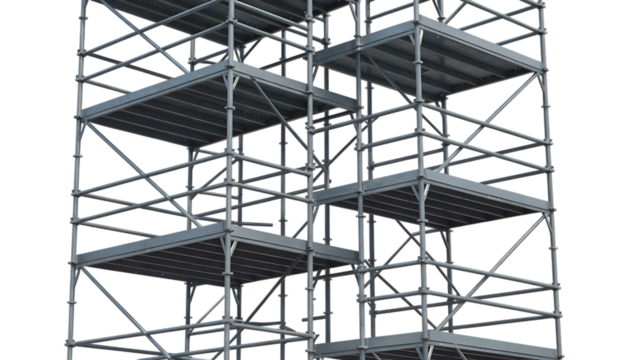 A tall steel tower rises