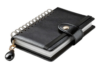 Sleek professional black leather notebook ready for your important notes and ideas, featuring stylish design and a functional clasp closure for secure storage