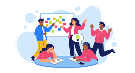 Teamwork And Collaboration: Illustrating Creative Meetings And Innovative Solutions For Projects