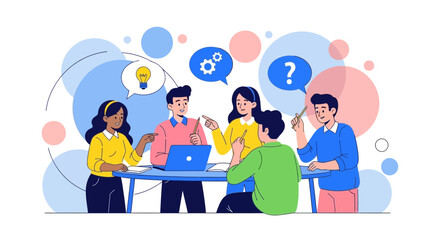 Vibrant Team Collaborating On Creative Ideas And Problem Solving Business Projects