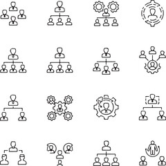 Organizational structure hierarchy chart icons business