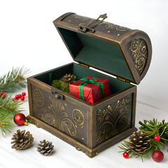 Festive Christmas Gift Chest  Holiday Surprise