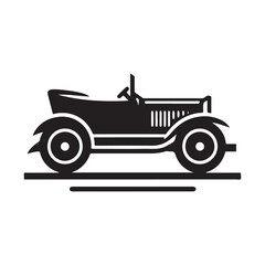 vintage car vector silhouette clip art logo design illustration. abstract car icon collection