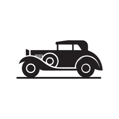 vintage car vector silhouette clip art logo design illustration. abstract car icon collection