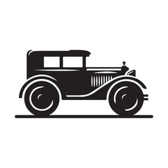 vintage car vector silhouette clip art logo design illustration. abstract car icon collection