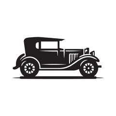 vintage car vector silhouette clip art logo design illustration. abstract car icon collection