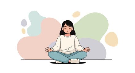 Woman Meditating In Lotus Position For Inner Peace and Self-Discovery