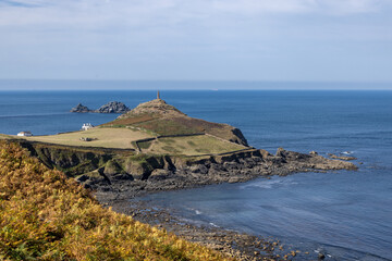 Looking out over towards Cape Cornwall on the Cornish coast, on a sunny summer's day