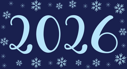 new Year 2026 winter snowflake festive design background Vector