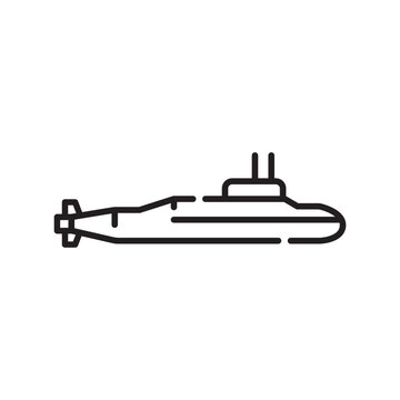 submarine black line icon. Vector isolated element