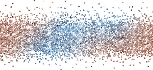 Rose Gold and Blue Glitter Elements