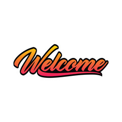 Welcome Text vector, Modern welcome lettering design, welcome text illustration