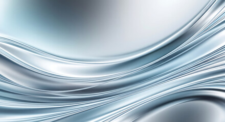 Obraz premium Abstract silver and blue wave design with smooth, flowing lines for modern backgrounds