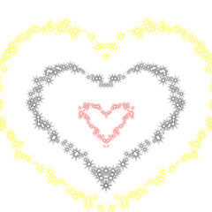 heart made of flowers isolated