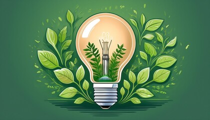 light bulb with growing plants symbolizes eco friendly innovation and sustainability efforts in modern design