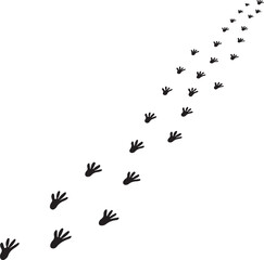 Animal Paw Prints Trail on White Background footprints tracks