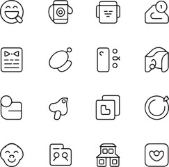 Set Of Thin Line Icons For Social Media And Communication abstract application