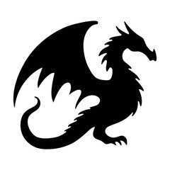 Download black dragon silhouette vector art for fantasy illustrations and mythical designs needs now
