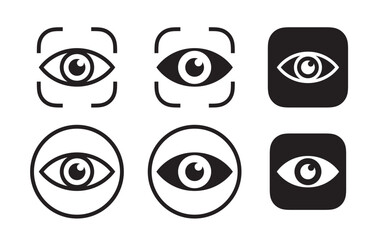 View and Visibility Eye Icon Set Vector