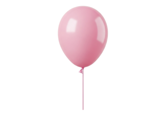 Pastel pink balloon isolated PNG on transparent background, festive party decoration for birthday celebration and special occasions