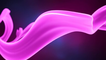 Abstract Pink Ribbon Flowing Across Dark Background - Modern Digital Art. - Powered by Adobe
