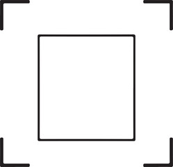 Simple Square Frame with Corner Brackets on White Background Keywords: square, frame, border