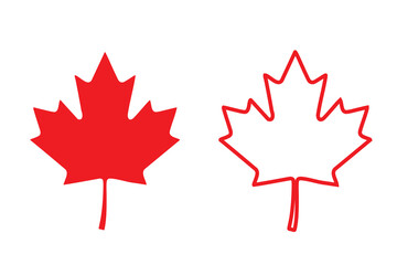 Maple leaf: canadian national symbol and outline