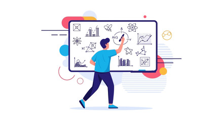 A Teacher In Action Solving Complex Problems On Board For Education And Science