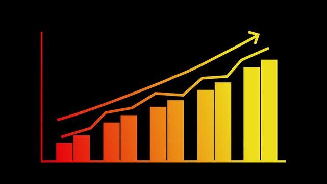 Financial Performance Growth Animation with a Colorful Business Bar Chart Displaying Continuous Improvement