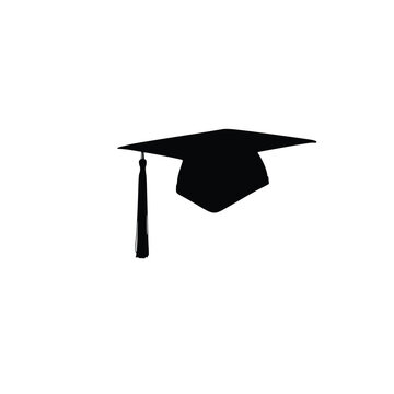 Graduation cap silhouette icon, education symbol vector design.