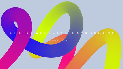 3d Gradient Shape. Beautiful Abstract Liquid Fluid Background. Color Design For Creative Bg. Vibrant Graphic Template With Curve And Modern Blend. Rainbow 3d Gradient Shape.
