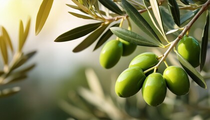 green olives on branch