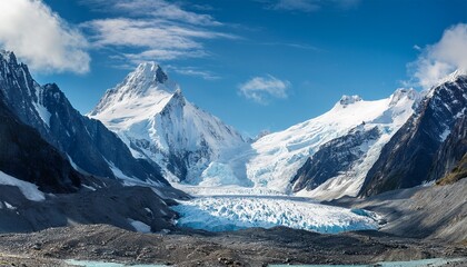 glacier and mountains scenic landscape