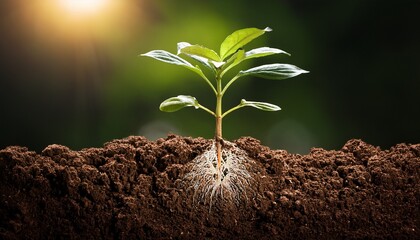 a plant rooted in soil