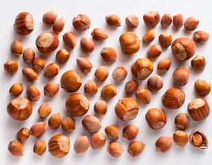 hazelnut pattern on white background