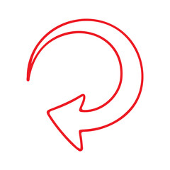 Red Refresh Arrow Outline Icon - PNG Undo, Reload, Cycle Symbol