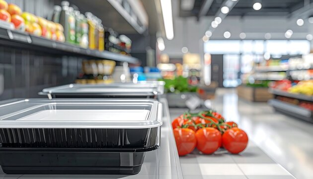 Fresh Produce and Prepared Meals in a Supermarket. - Powered by Adobe