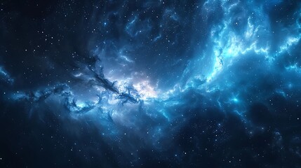 Vast Cosmic Nebula With Twinkling Stars